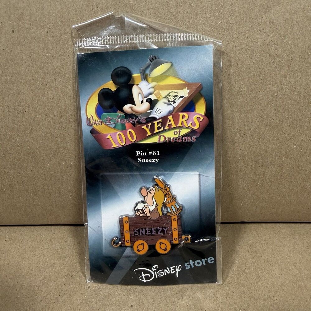 Disney 100 Years of Dreams Trading LE Pin #61 Sneezy Mine Cart Snow White *NEW*